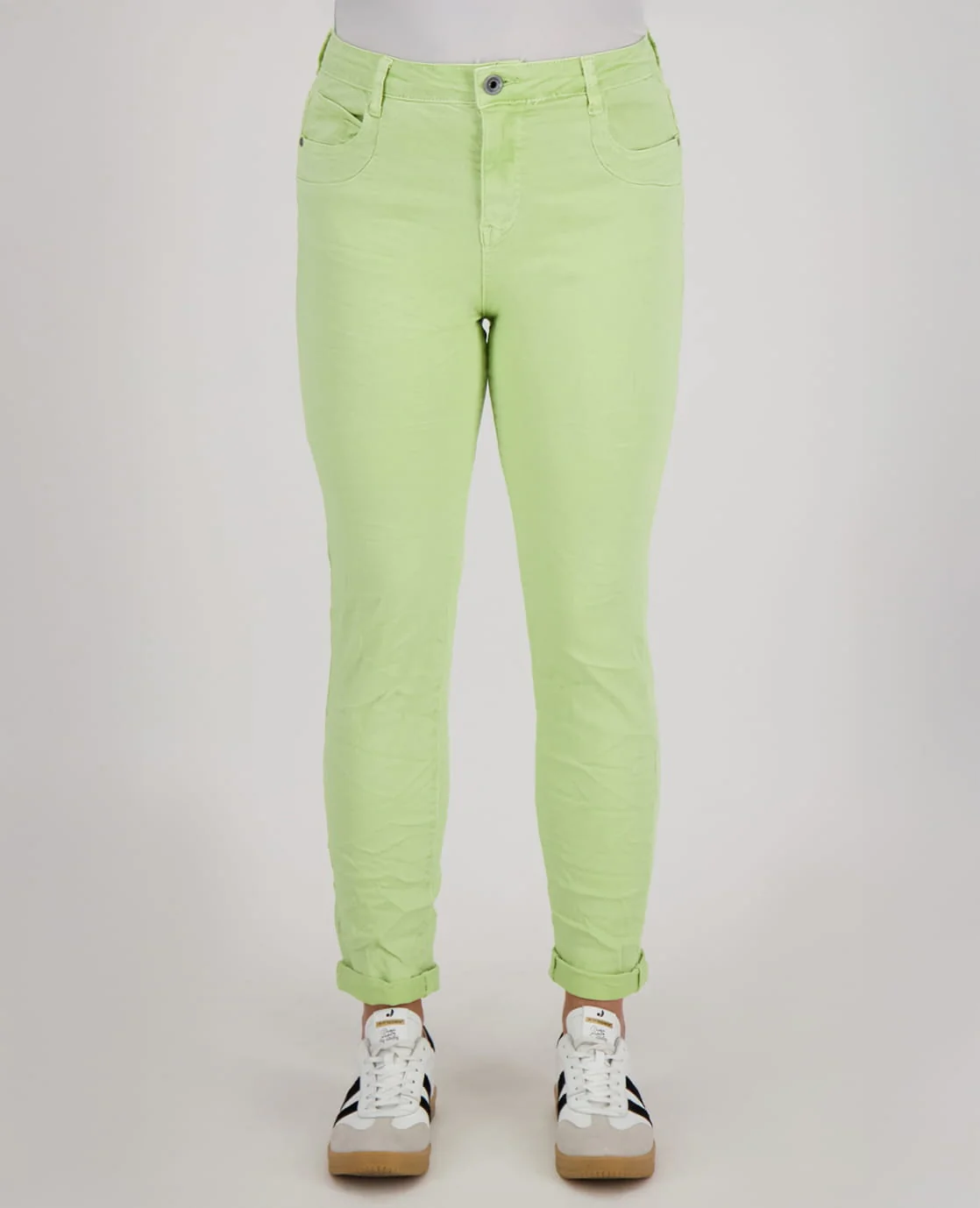 Pant Superstretch Crincle Denim | Lime Green - Image 3