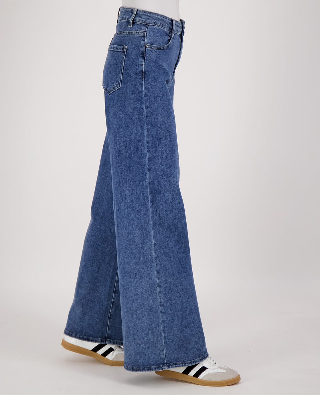 Pant Wide Leg Straight Denim | Medium Denim - Image 3