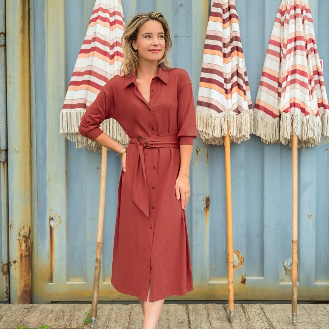 Shirtdress Robe | Brique