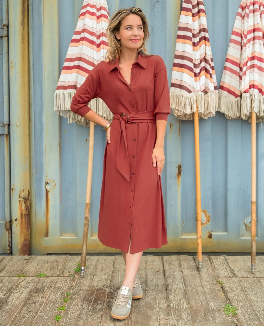 Shirtdress Robe | Brique - Image 2