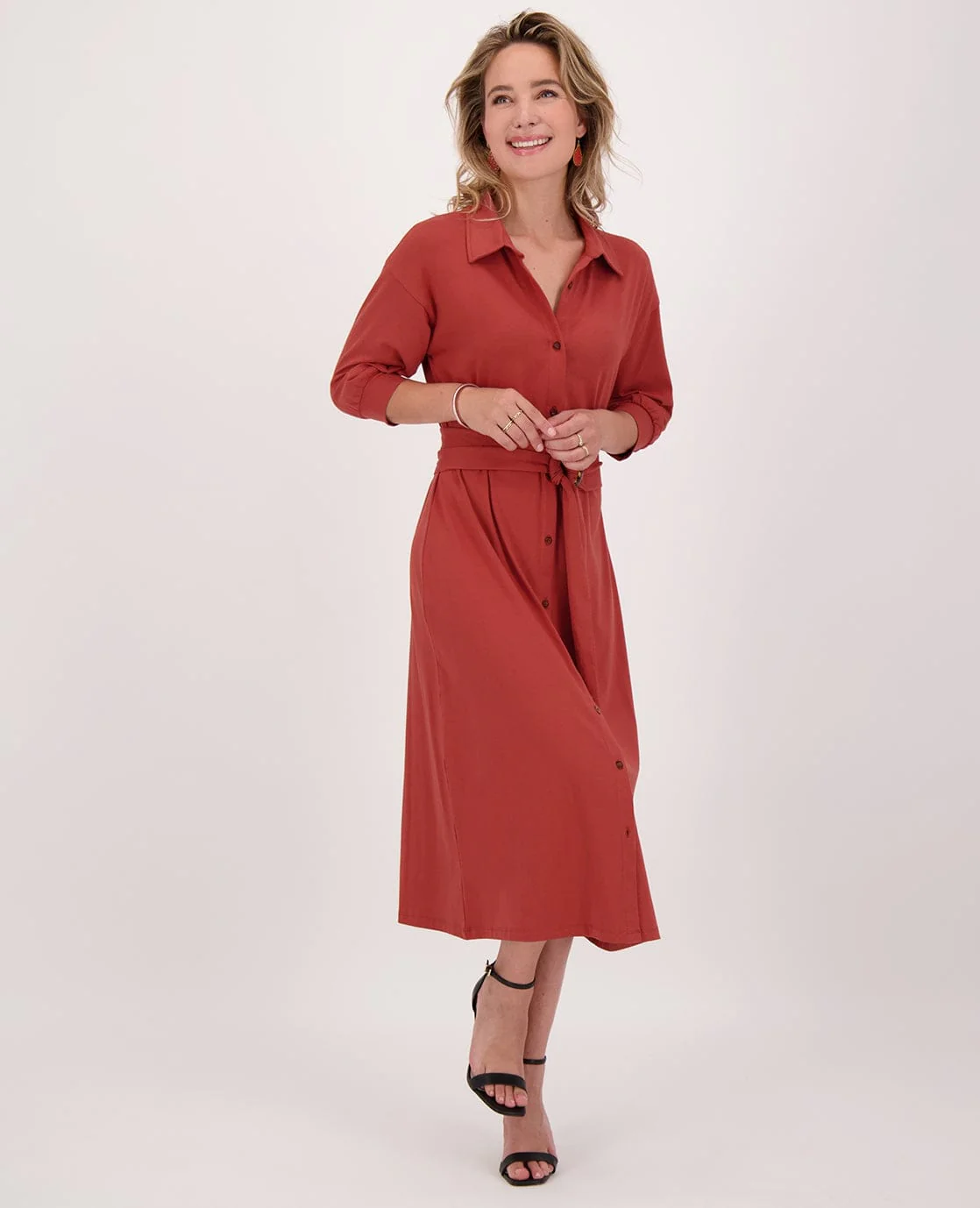 Shirtdress Robe | Brique - Image 8