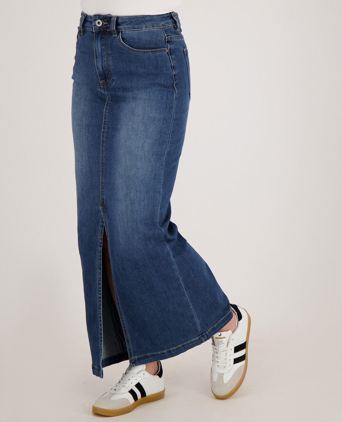 Skirt Denim Stretch | Medium Denim Blue - Image 4