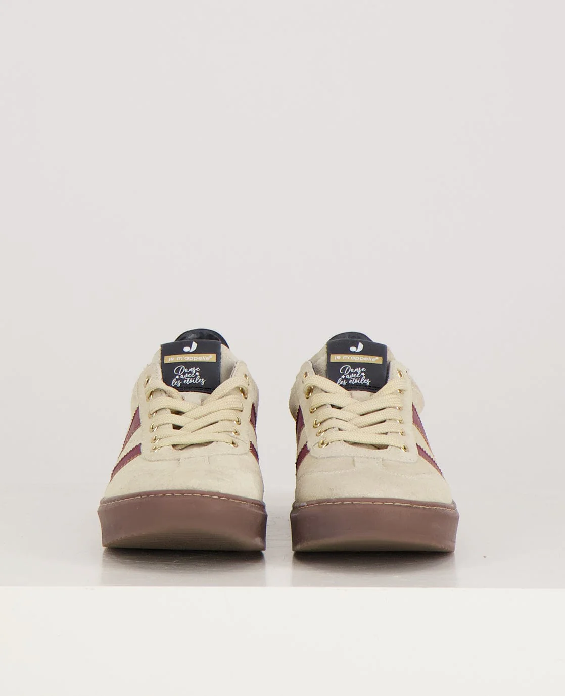 Sneakers Stripes | Greige/Burgundy - Image 3
