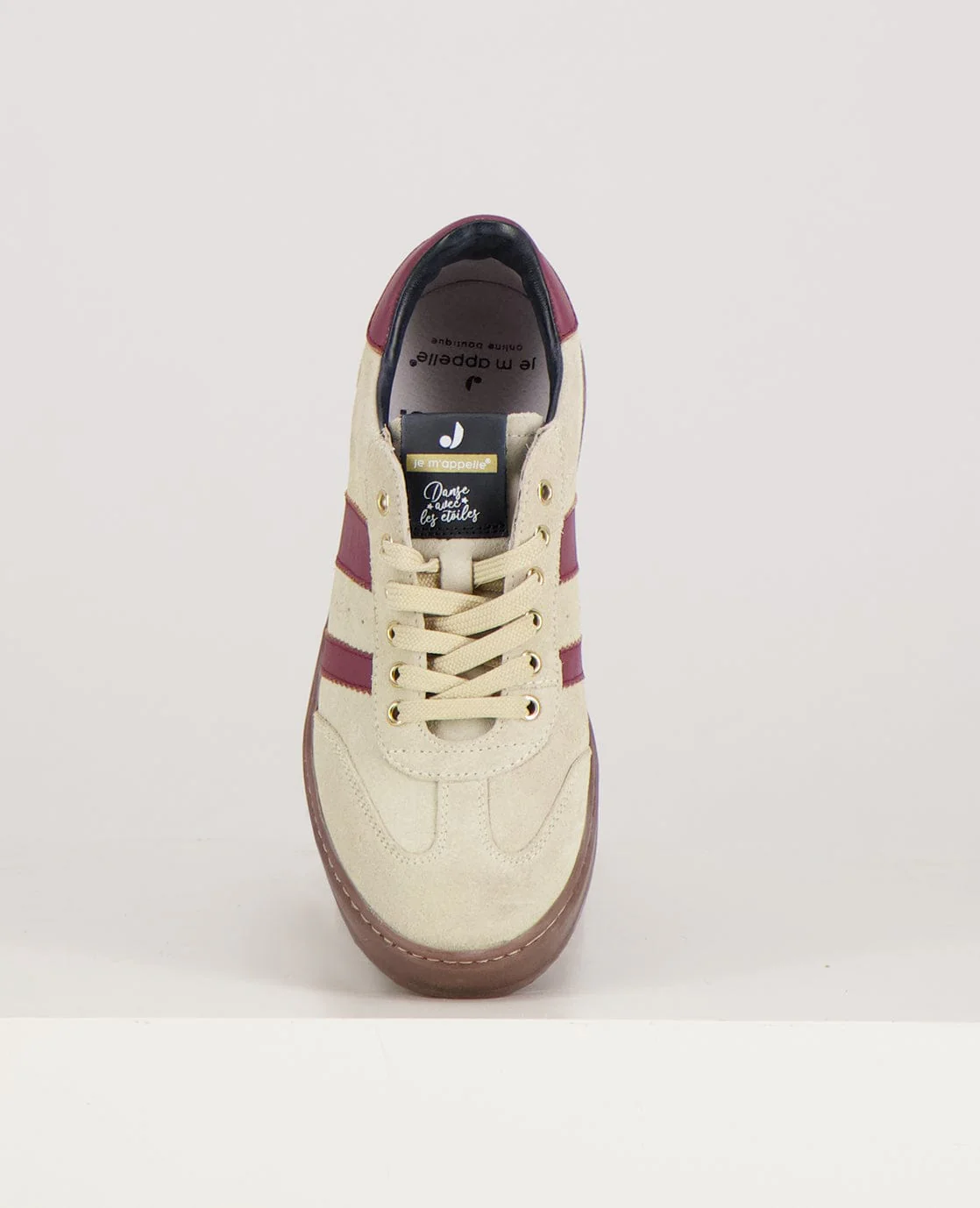 Sneakers Stripes | Greige/Burgundy - Image 6