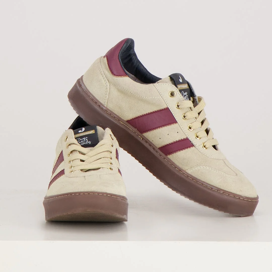 Sneakers Stripes | Greige/Burgundy - Image 7