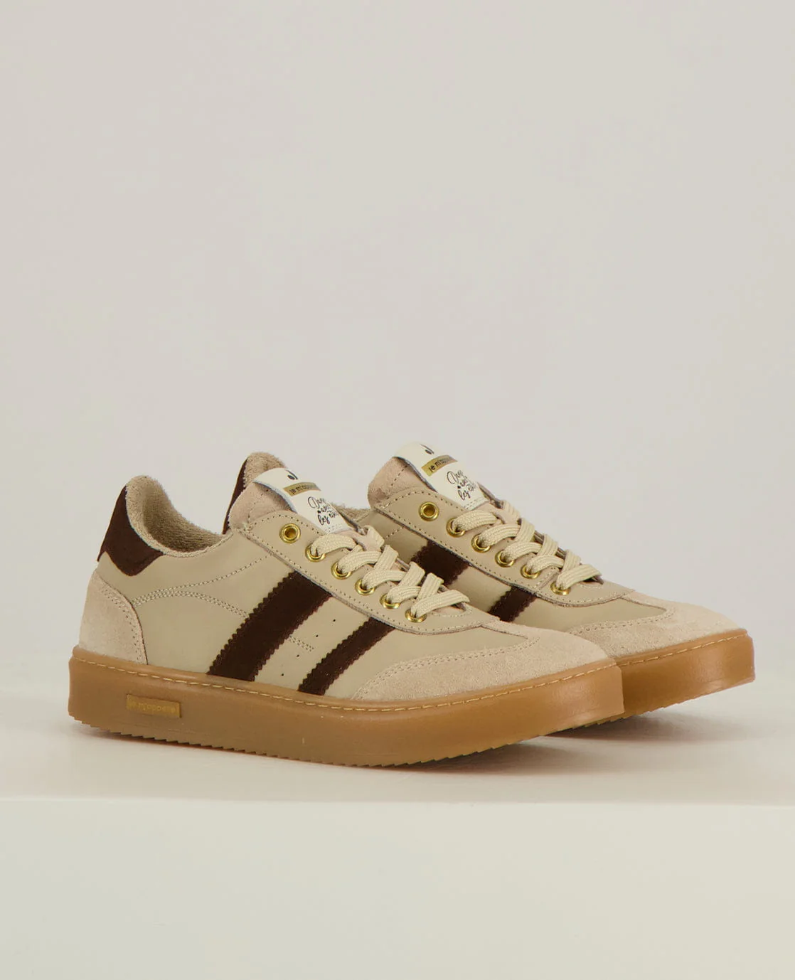 Sneakers Stripes | Sand / Dark Brown - Image 4