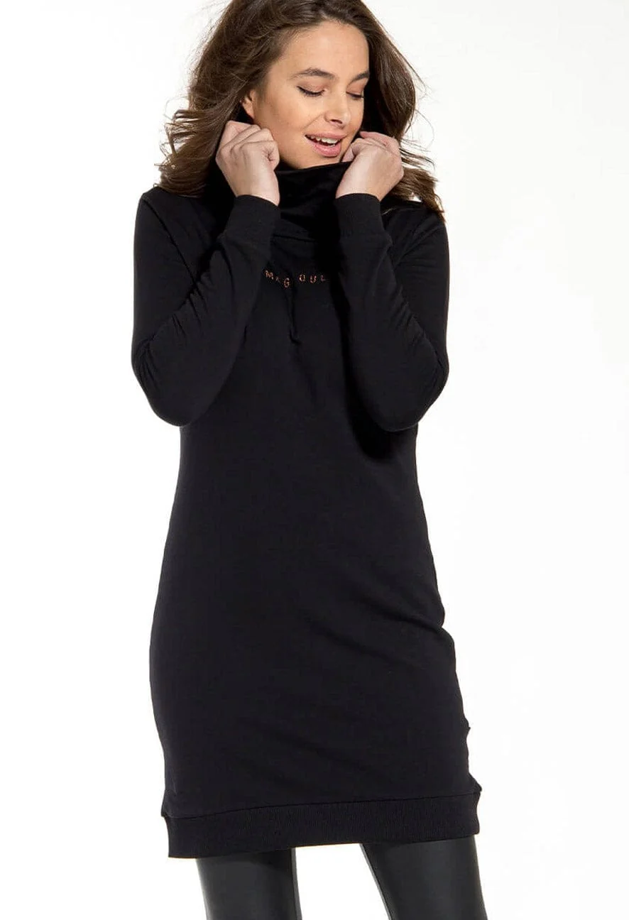 Sweatdress Collar | Zwart