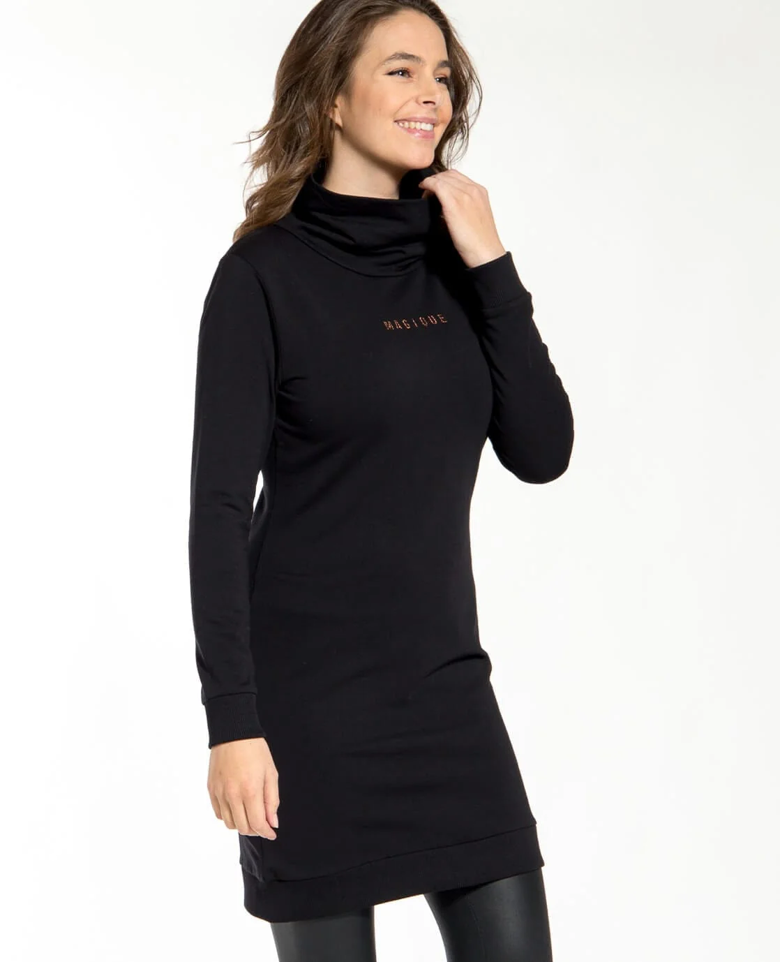 Sweatdress Collar | Zwart - Image 3