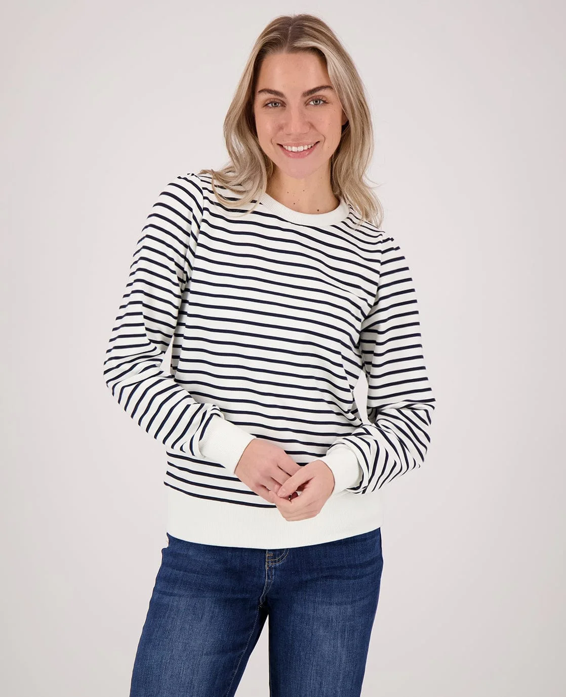 Sweater Livia | Porselein Wit / Donkerblauw - Image 3