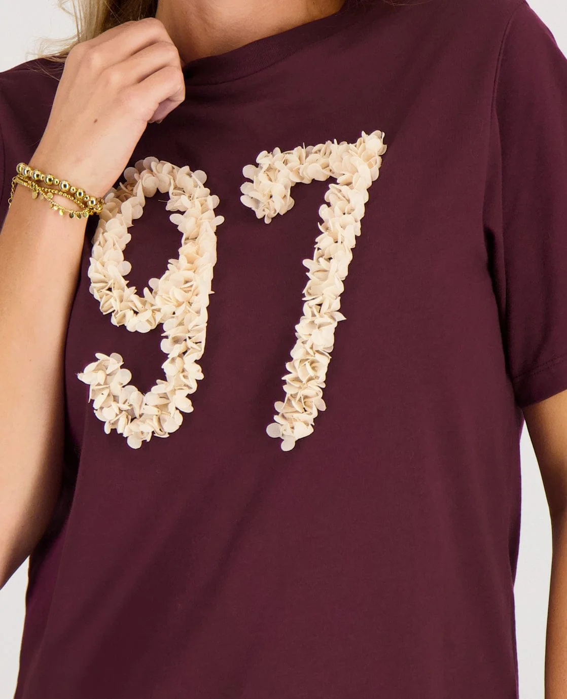 Tee Flower | Burgundy - Image 3