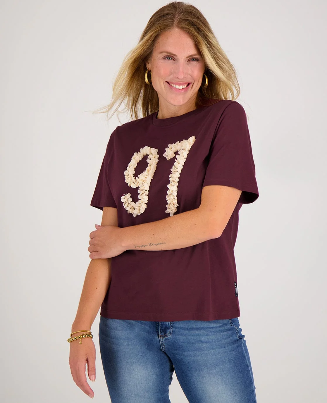 Tee Flower | Burgundy - Image 4
