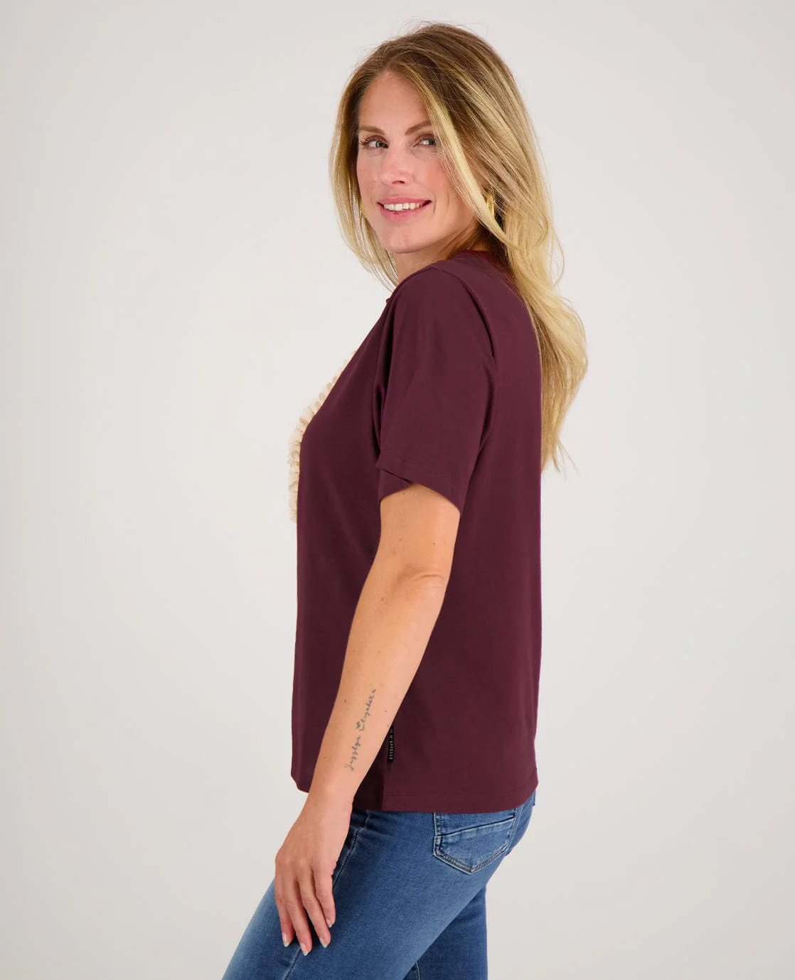 Tee Flower | Burgundy - Image 5