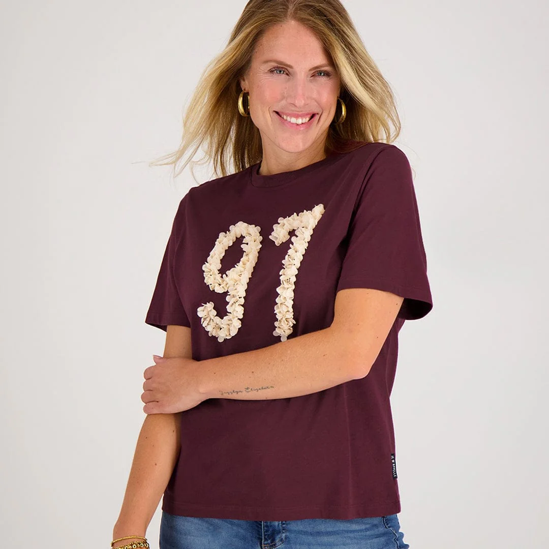 Tee Flower | Burgundy - Image 9