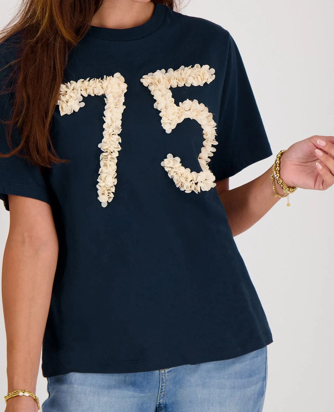 Tee Flower | Donkerblauw - Image 3