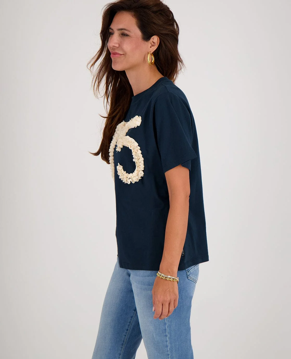 Tee Flower | Donkerblauw - Image 4
