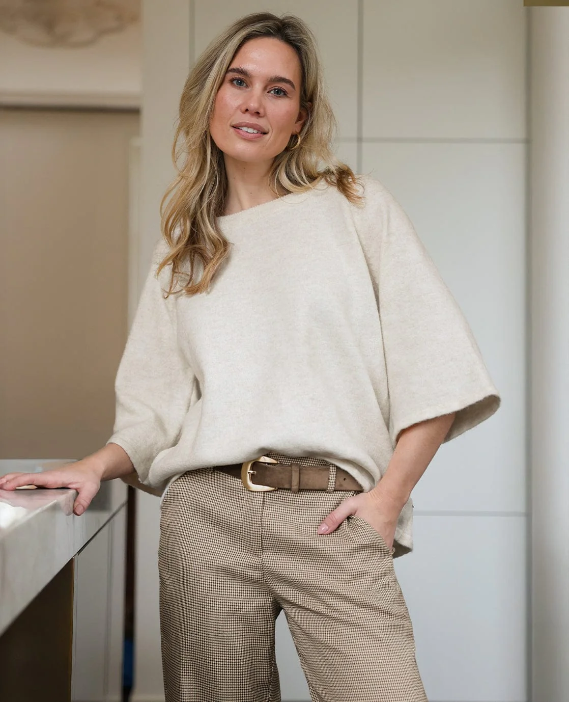 Pull Knitted | Ecru Melange