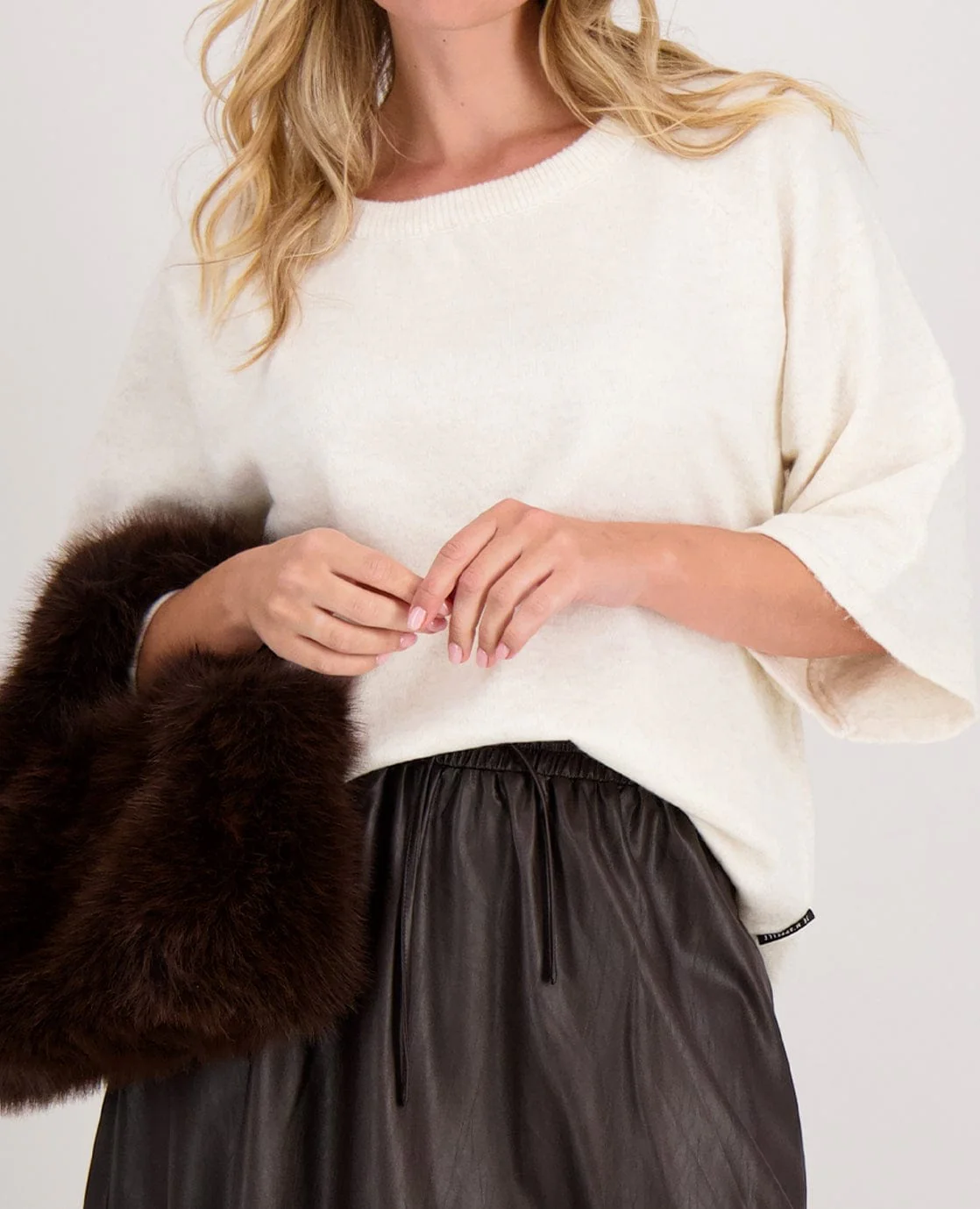 Pull Knitted | Ecru Melange - Image 3