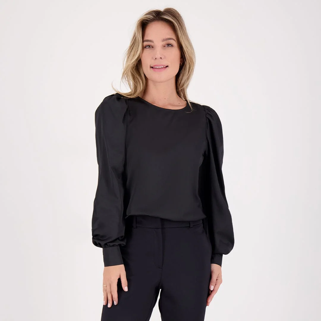 Top Madeleine Satin | Zwart - Image 10