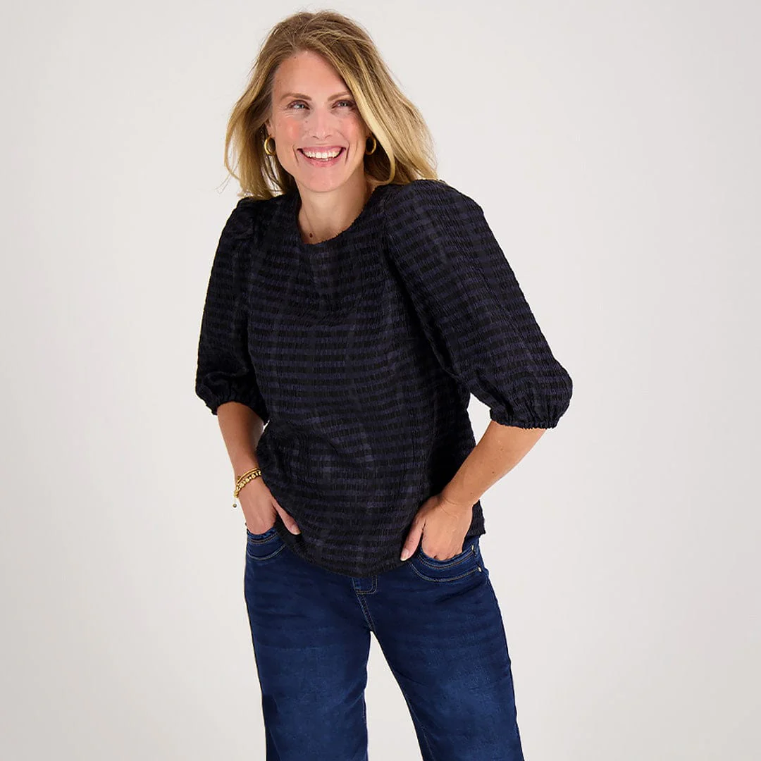 Top Marlou | Zwart/Donkerblauw - Image 10