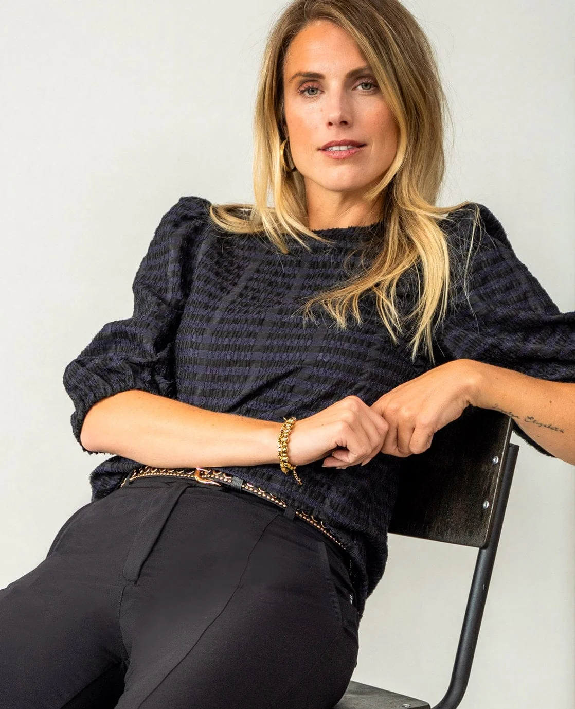 Top Marlou | Zwart/Donkerblauw - Image 6