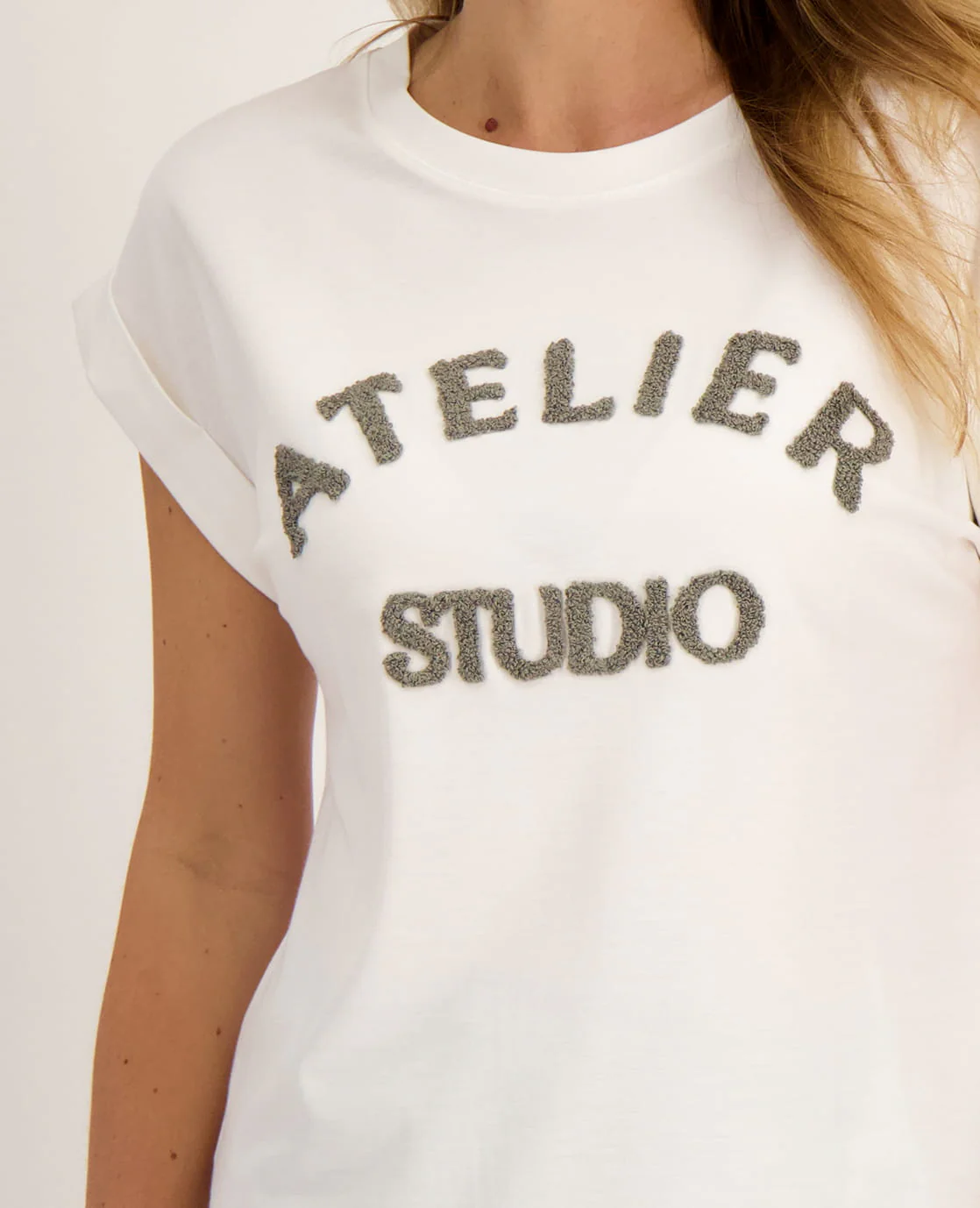 Top Romy | Wit / Grey Melange - Image 5