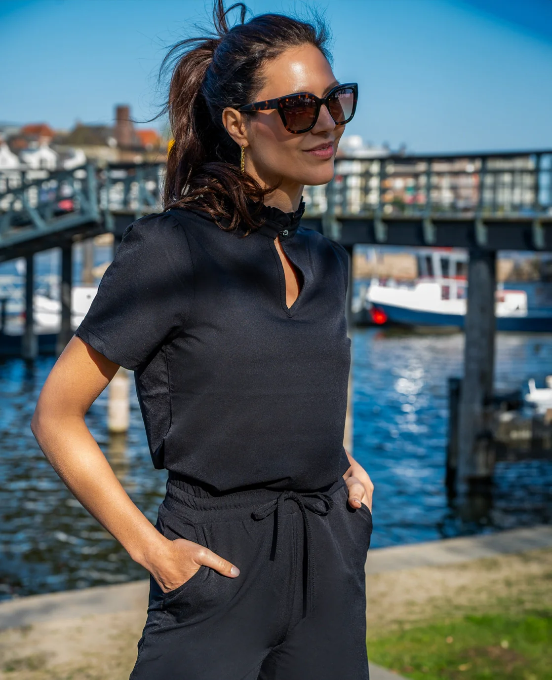 Top Ruche Travel | Zwart - Image 2