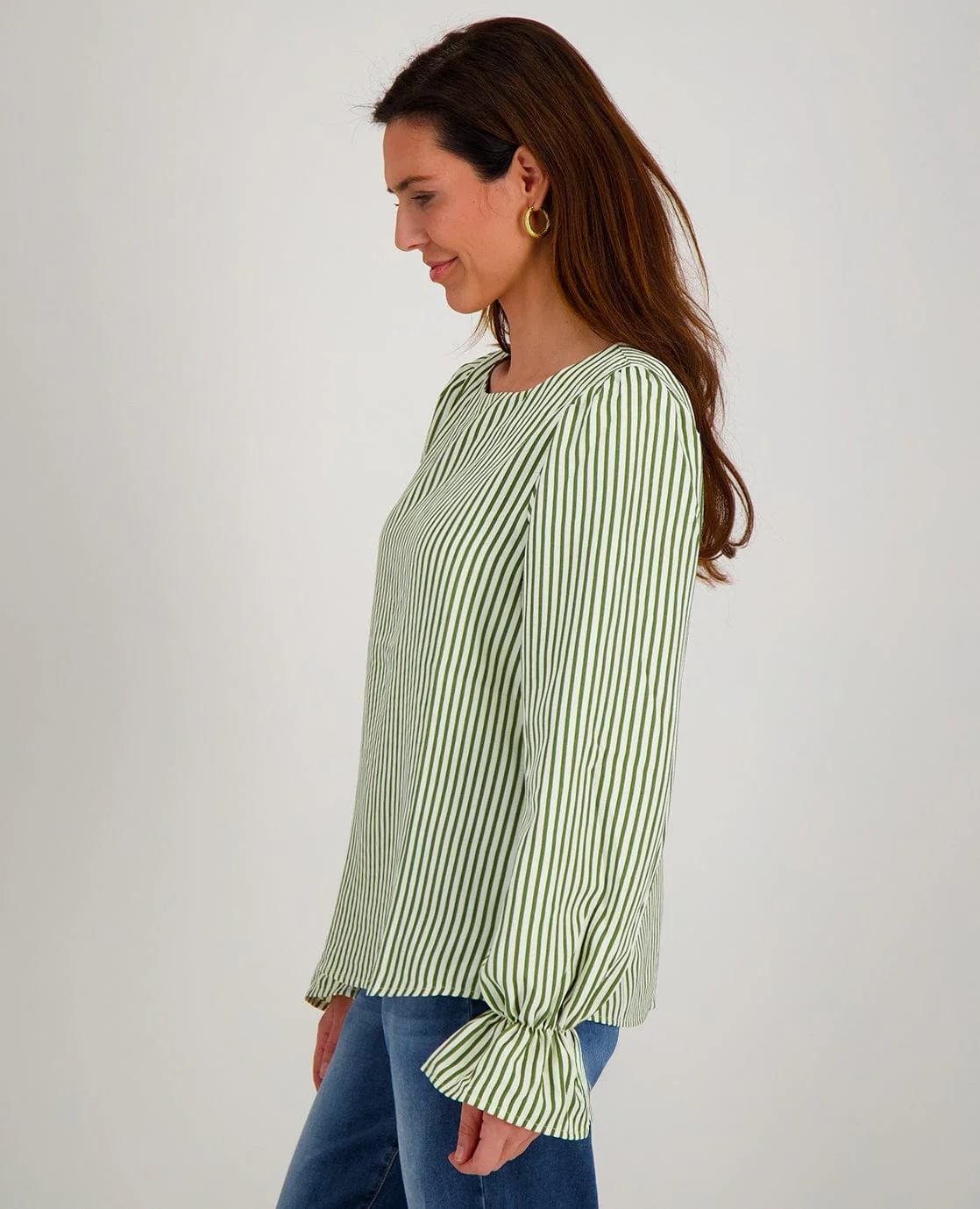 Top Ruffle | Dark Olive / Off White - Image 5