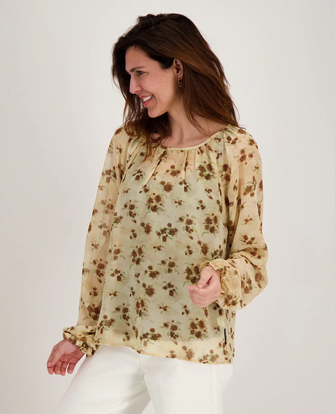 Top Seren | Soft Yellow / Brown Multicolor - Image 3