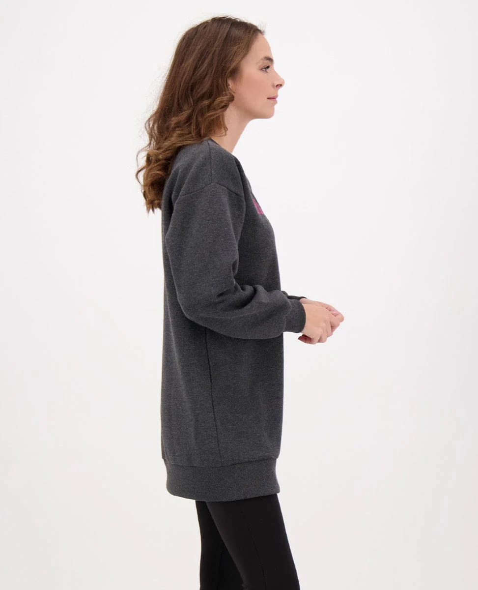 Tunic Sweater Brushed | Winter Grey Melange - Image 4