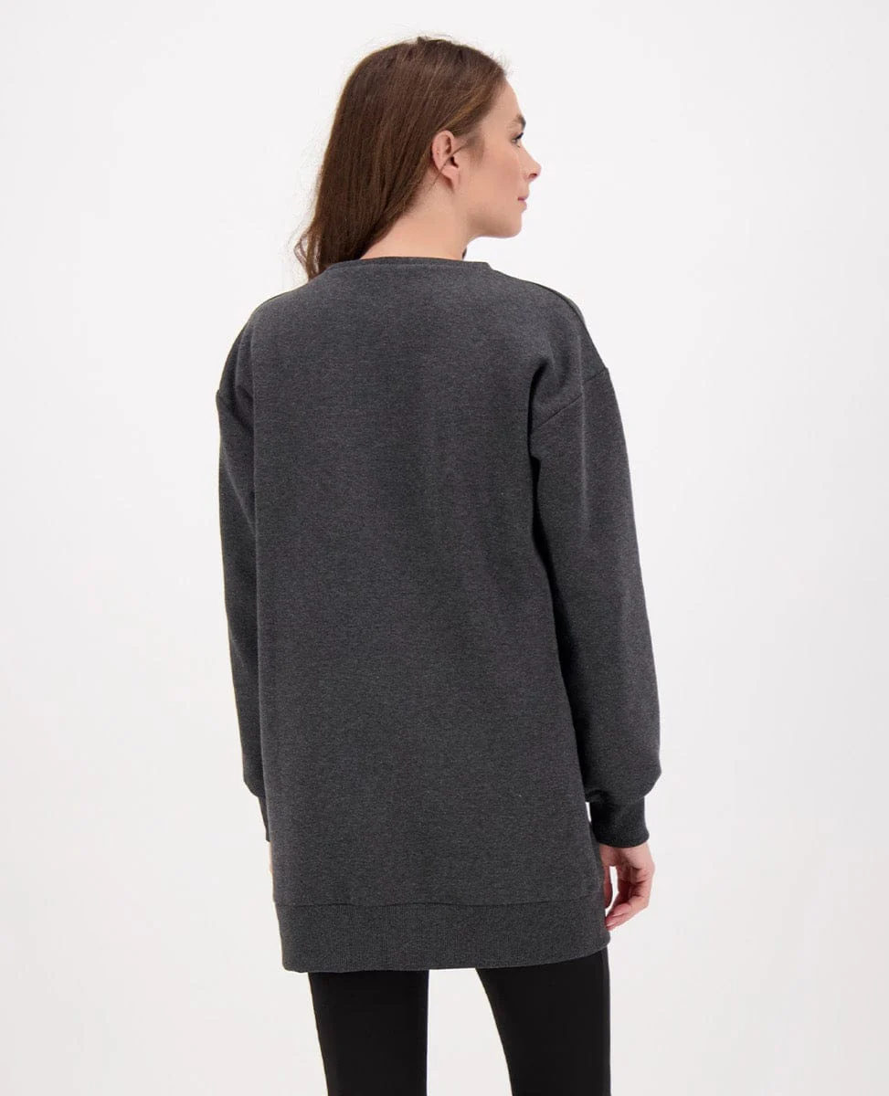 Tunic Sweater Brushed | Winter Grey Melange - Image 5