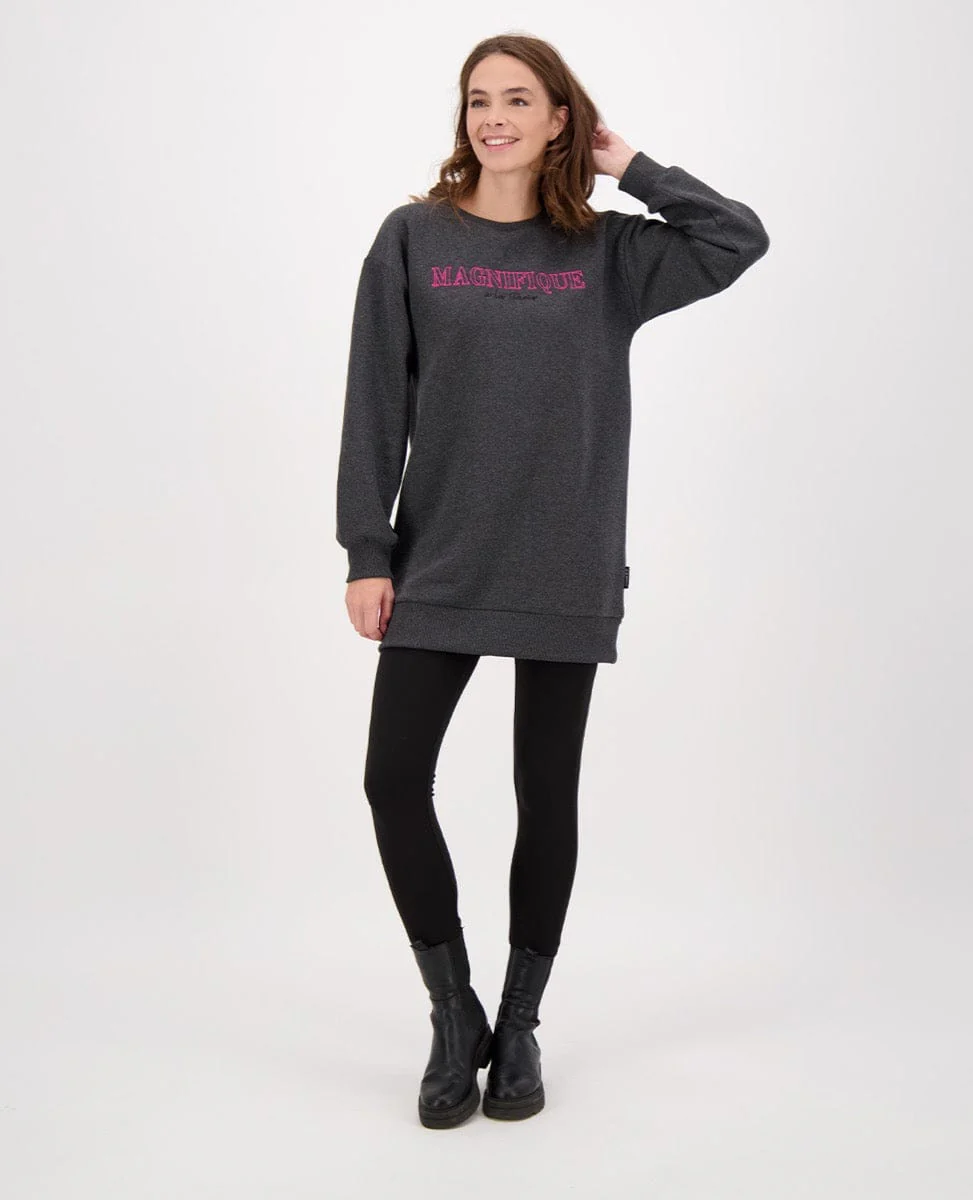 Tunic Sweater Brushed | Winter Grey Melange - Image 6