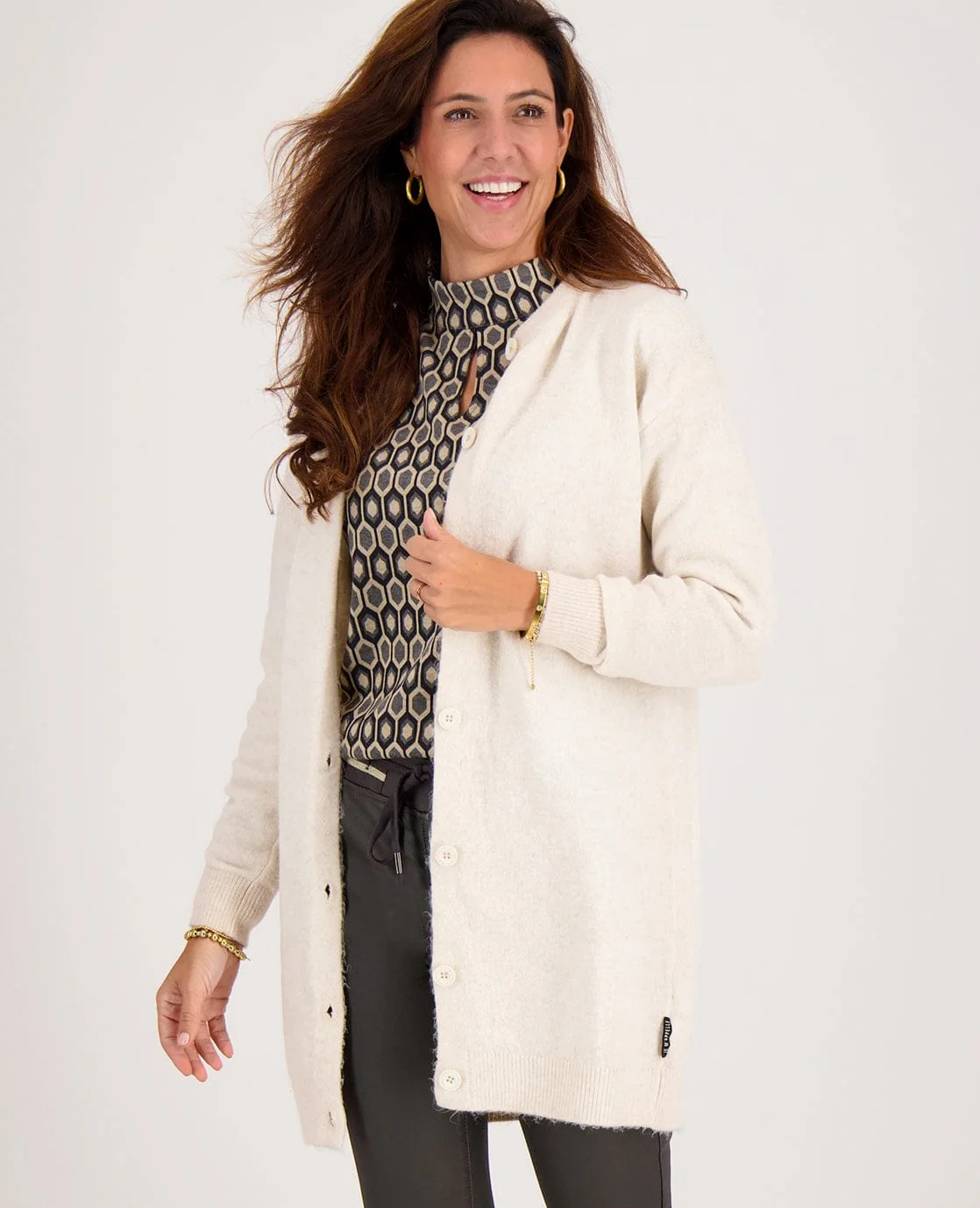 Veste Mara Longue | Ecru Melange - Image 4